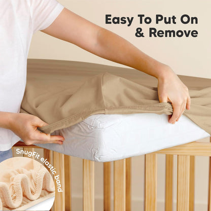 KeaBabies 2-Pack Organic Crib Sheets for Boys, Girls - 52x28 Fitted Crib Mattress Sheet Neutral