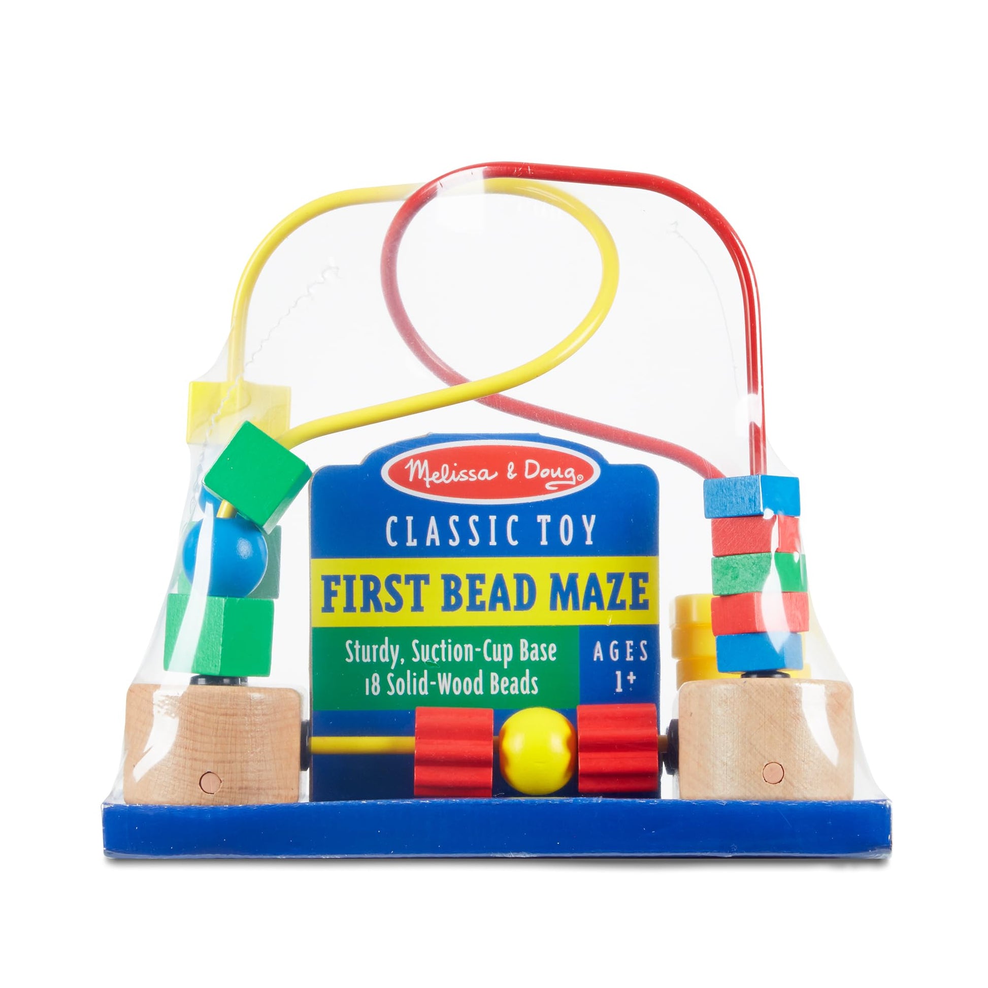 Melissa & Doug First Bead Maze - Wooden Educational Baby Toy with Suction Cups, for Floor, High
