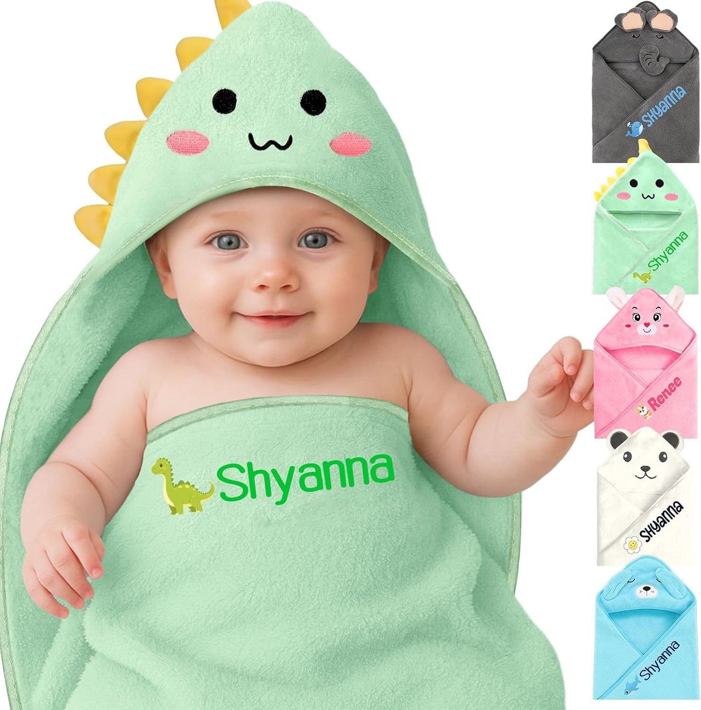 Personalized Baby Towels Hooded with Name, Custom Toddler Bath Towel with Hood for Girl Boy, Warm