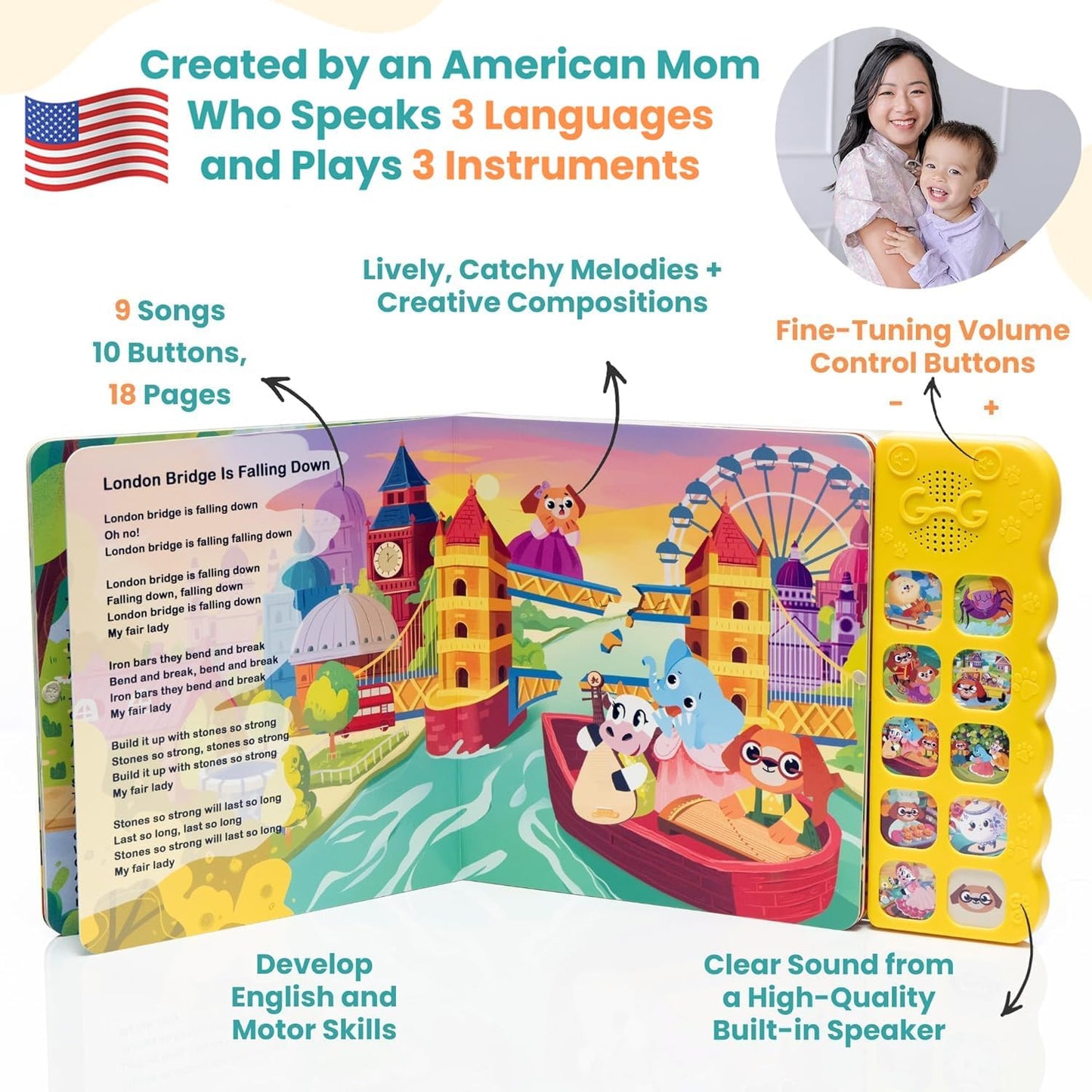 GO GO Creative Nursery Rhymes: Nursery Rhyme Books, Sound Books, 9 Songs, Musical Books for Toddlers 1-3, Talking Books for Toddlers 1-3, Music Books for Toddlers 1-3, Baby Music Book