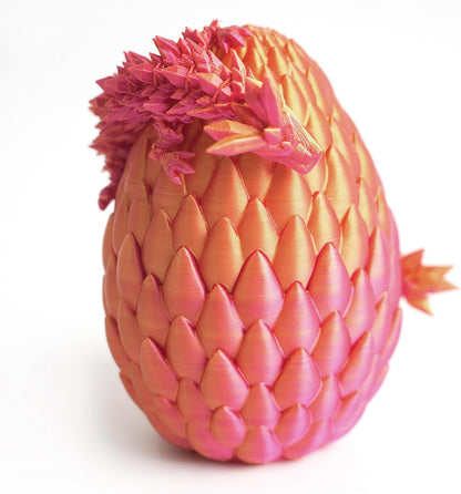 Easter Dragon Eggs 3D Printed Dragon Egg with Dragon Inside Articulated Crystal Dragon Fidget Toy Mystery Easter Suprise Home Office Decor Executive Desk Toys