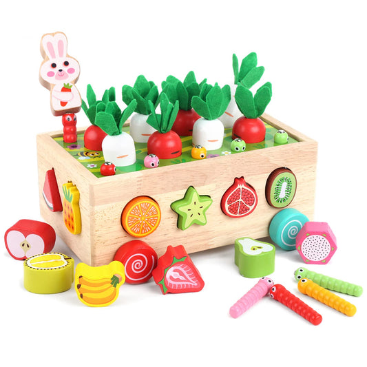 Toddlers Montessori Wooden Educational Toys for Boys Girls Age 1-3 Year Old