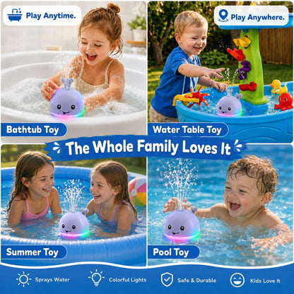 Gigilli Baby Bath Toys, Light Up Pool Water Bathtub Toy for Toddlers Babies
