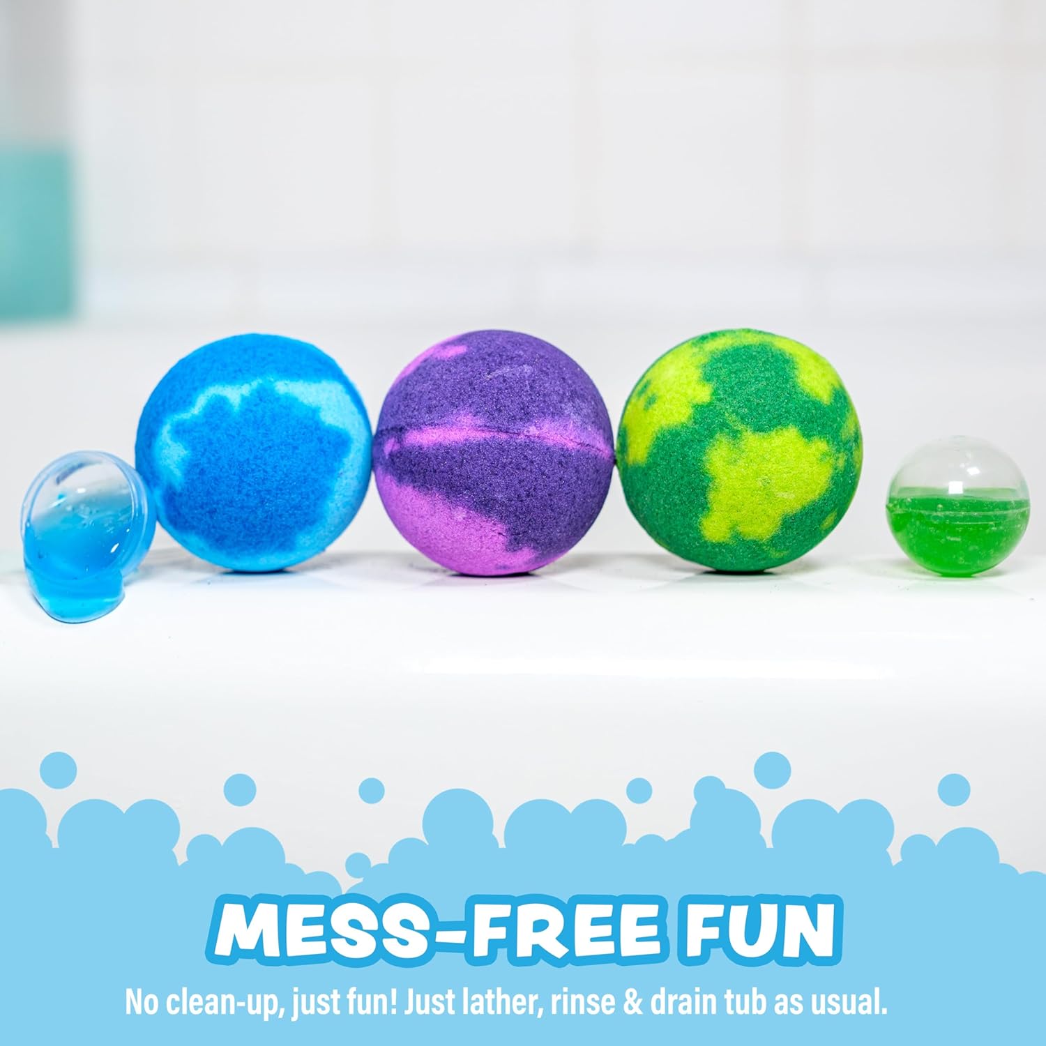 Super Goo Bath Slime 'Surprise' Bombs, 6 Pack | Kids Bath Bombs With Surprise Inside | Nontoxic |