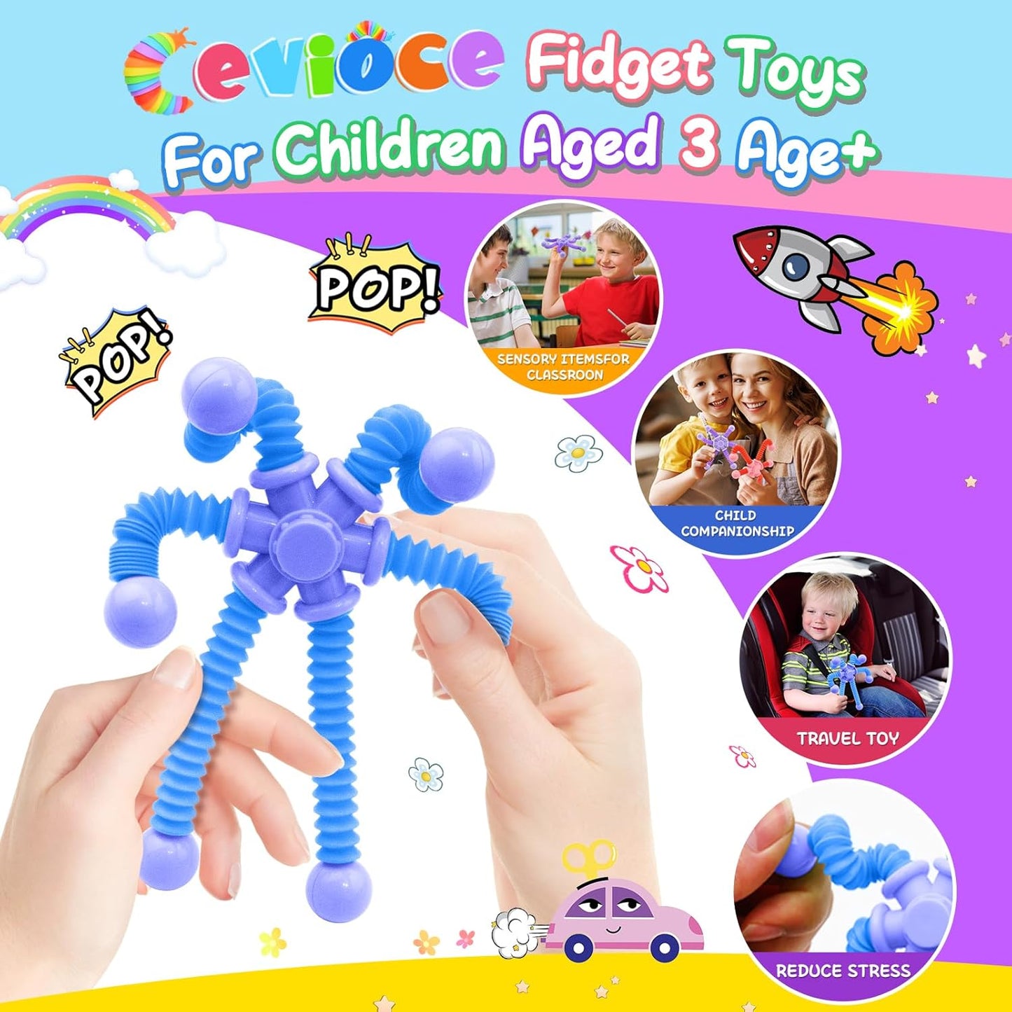 Cevioce Fidget Spinners for Kids & Adults 3PCS Fingertip Gyros for Teen Girls Boys 8-12 Years Stress Reliefs Toys for ADHD Astium for Kids TravelToys for Toddlers Ages 3-5 Presents(A)