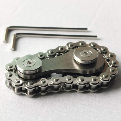 Sprocket Fidgets Chain Stainless Steel Fidget Cube Gears Linkage Bike Chain Novelty Fidget Block Kinetic Desk Toy Metal EDC Focus Meditation Break Bad Habits ADHD (Gunmetal)