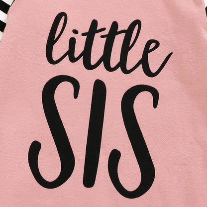 AMAWMW Newborn Baby Girl Little Sister Sleeper Gown Stripe Long Sleeve Nightgown Pajamas Gifts Stuff Essential Outfit