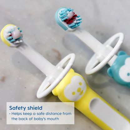 MAM Learn to Brush Set (1 Baby's Brush Toothbrush, 1 Training Brush, 1 Safety Shield), Baby