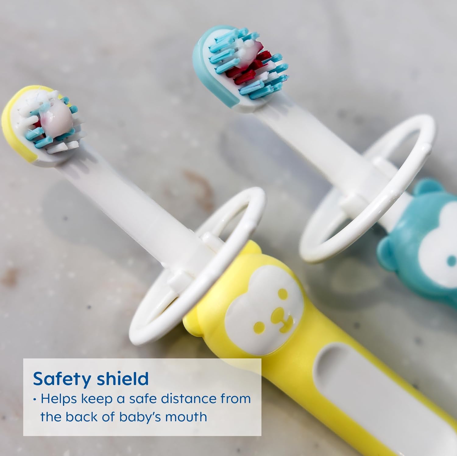 MAM Learn to Brush Set (1 Baby's Brush Toothbrush, 1 Training Brush, 1 Safety Shield), Baby
