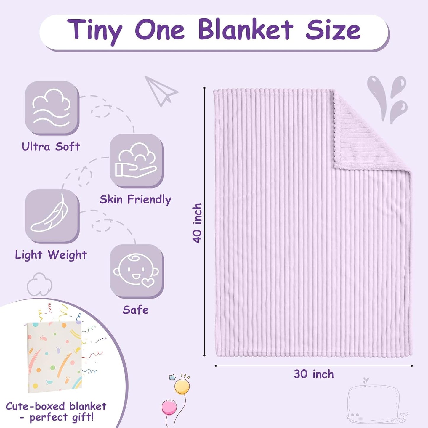 Soft Fleece Baby Blanket Ultra Cozy Baby Blankets for Girls Warm and Lightweight Infant Toddler