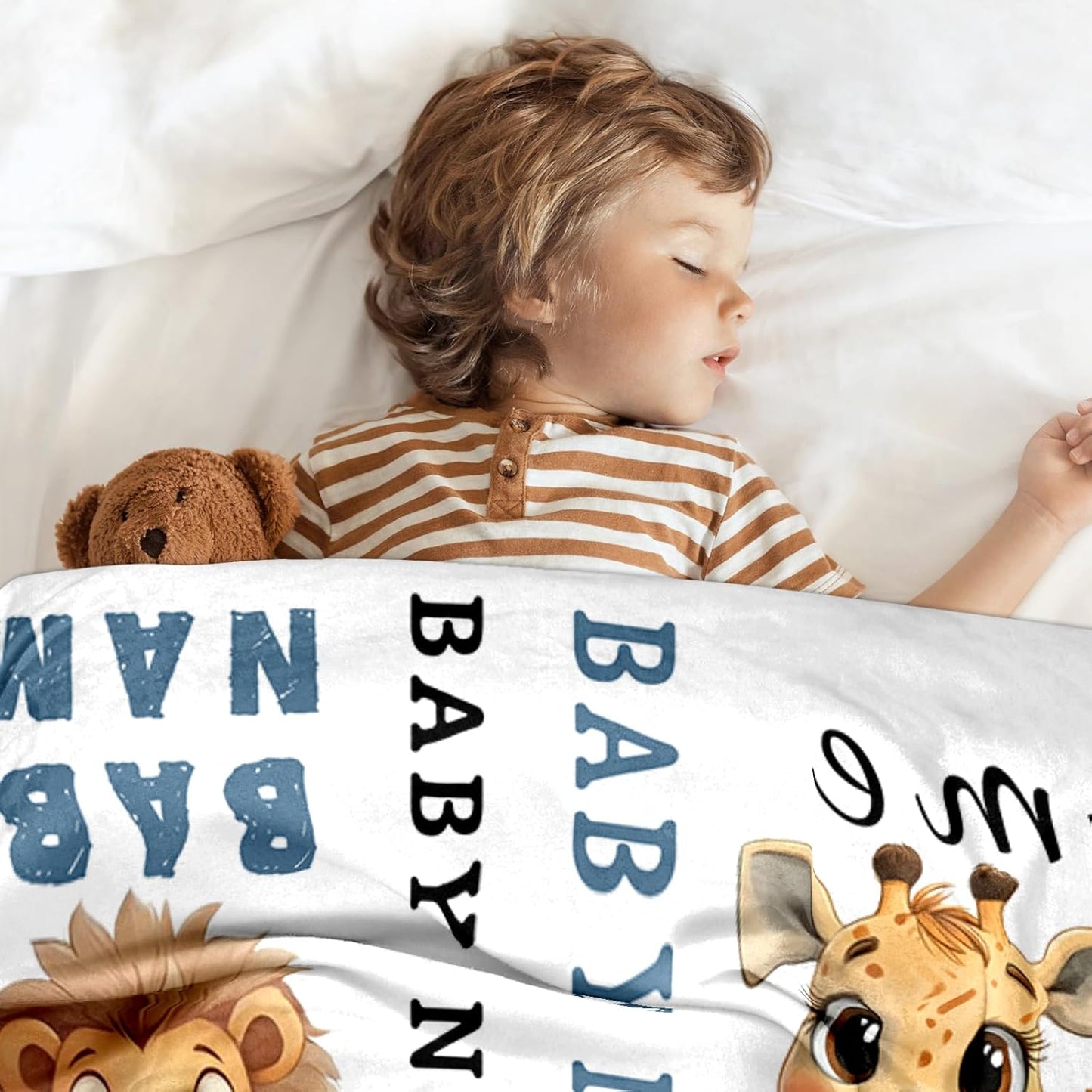 Ship Next Day, Custom Name Blanket - Printed in USA, Personalized Baby Blankets for Girls, Baby