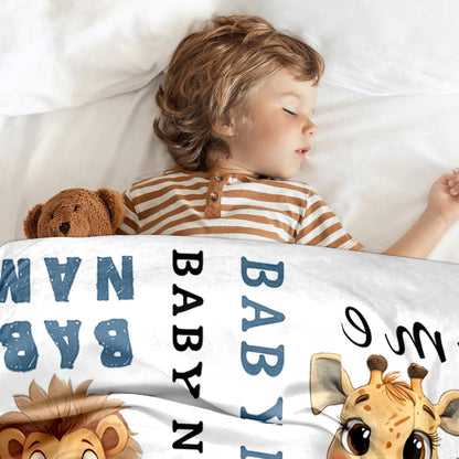 Ship Next Day, Custom Name Blanket - Printed in USA, Personalized Baby Blankets for Girls, Baby