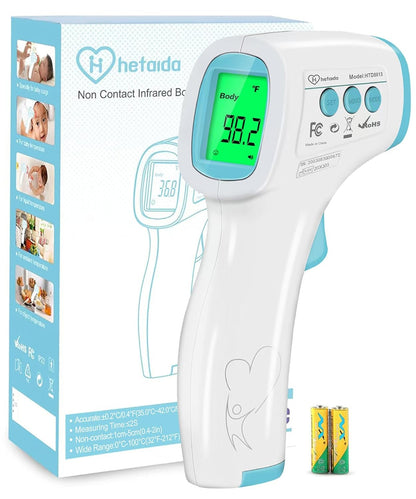 Digital Thermometer for Adults and Kids, No Touch Forehead Thermometer for Baby, 2 in 1 Body