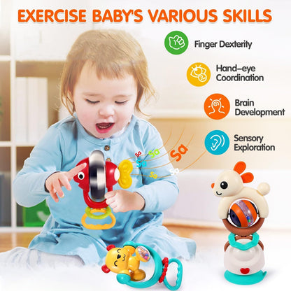 Baby Toys 6-12 Months, Removable Baby Rattle, 6 Month Old High Chair Toys