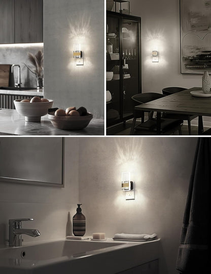L LOHAS LED Night Light [2Pack], Night Lights Plug Into Wall, Decorative Night Lights with Dusk-to-Dawn Sensor, 0-100LM Dimmable Acrylic Nightlight, 5000K Aesthetic nightlight for Bathroom, Home Decor