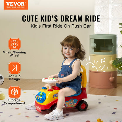 VEVOR Ride On Push Car for Toddlers, Ages 19+ Months, Ride Racer, Sit to Stand Toddler Ride On Toy