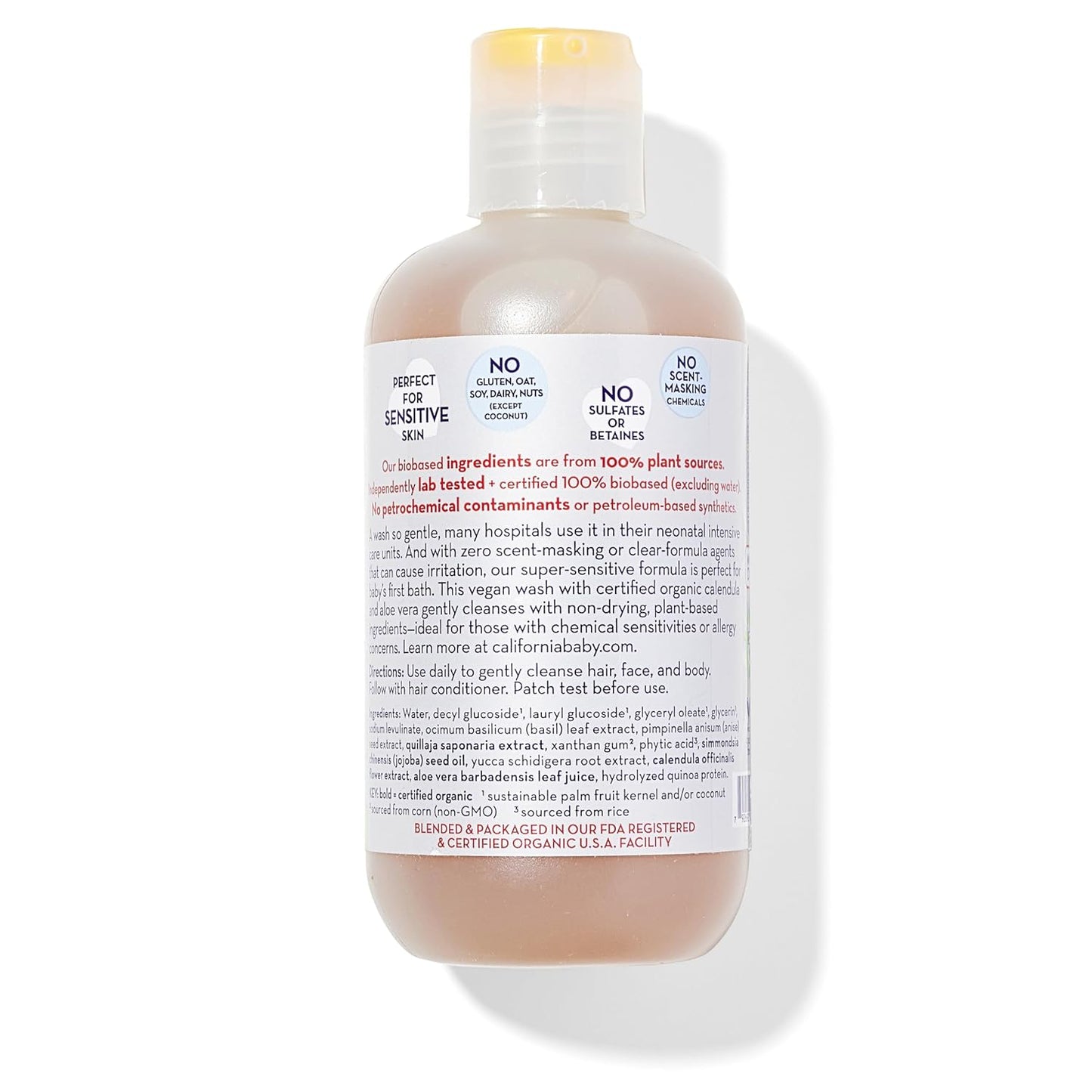 California Baby Super Sensitive Baby Shampoo and Body Wash | 100% Plant-Based | Gentle Fragrance