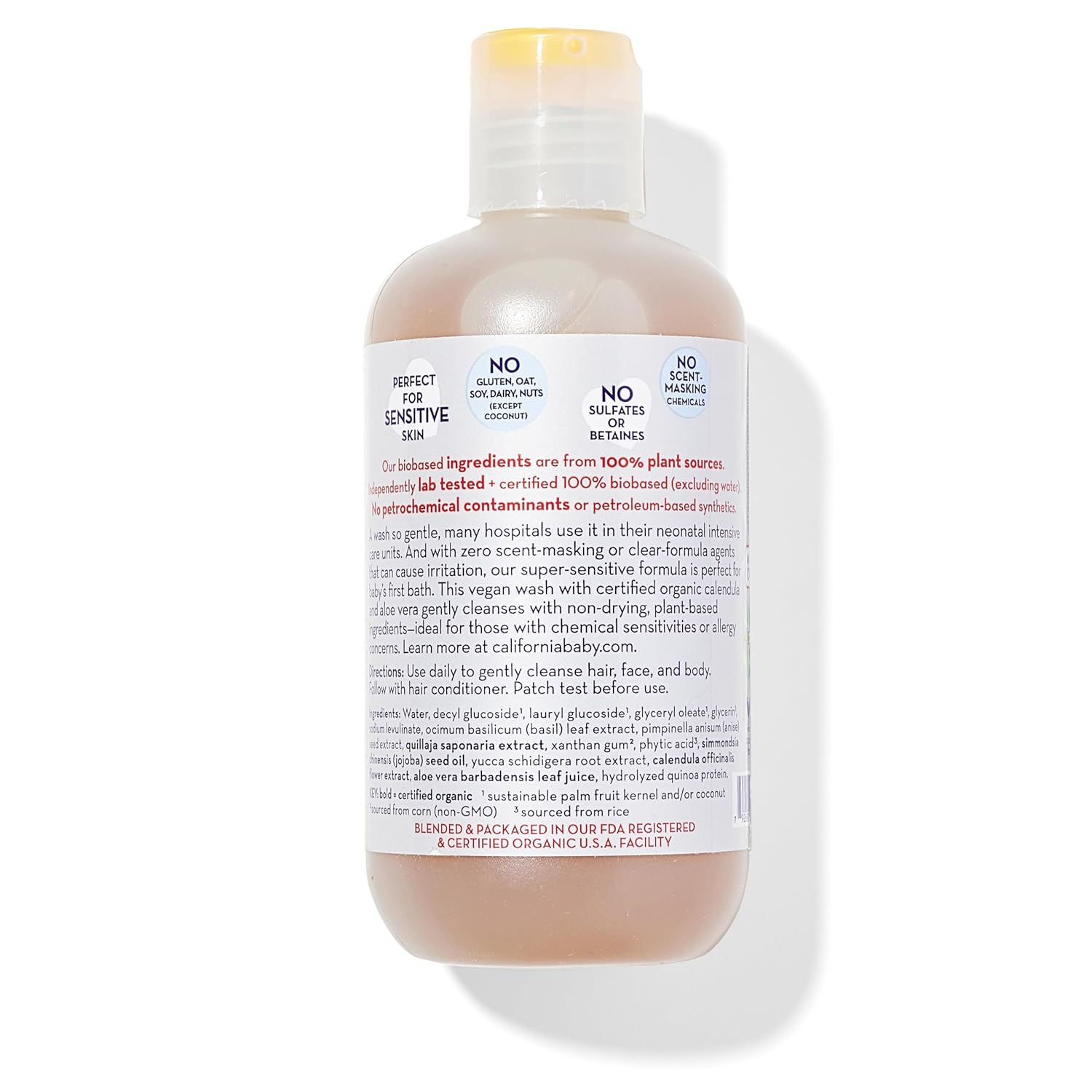 California Baby Super Sensitive Baby Shampoo and Body Wash | 100% Plant-Based | Gentle Fragrance