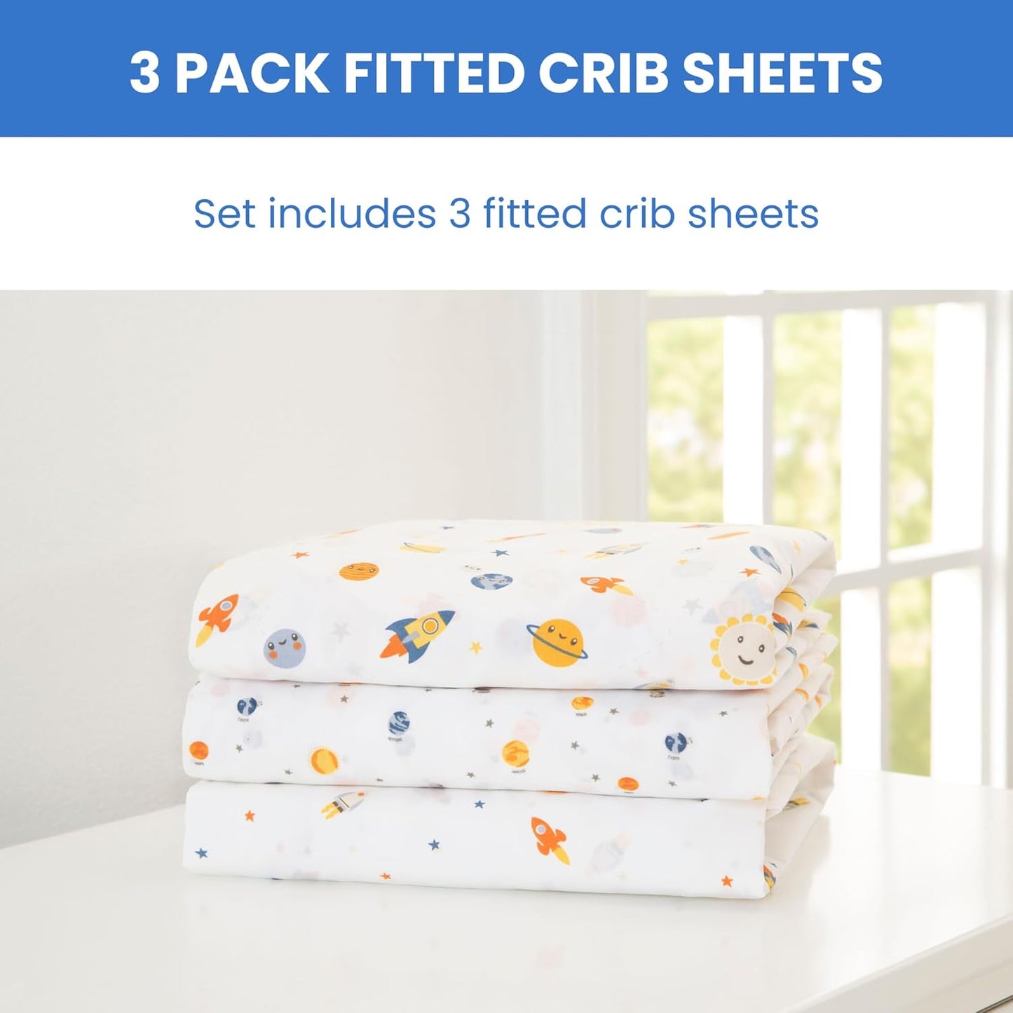 Delta Children Fitted Crib Sheets for Girls and Boys - Crib Sheet for Standard Crib and Toddler