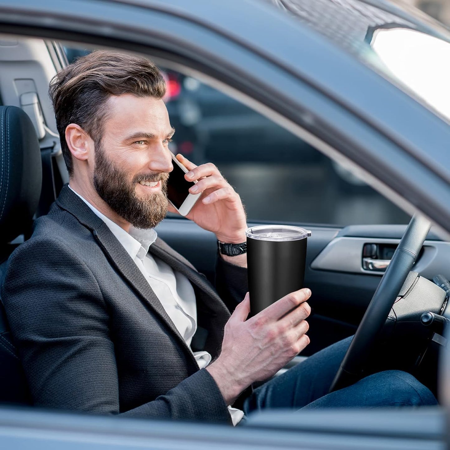 VEGOND 20oz Tumbler Bulk with Lid and Straw 1 Pack, Stainless Steel Vacuum Insulated Tumbler, Double Wall Coffee Cup Travel Mug, Black