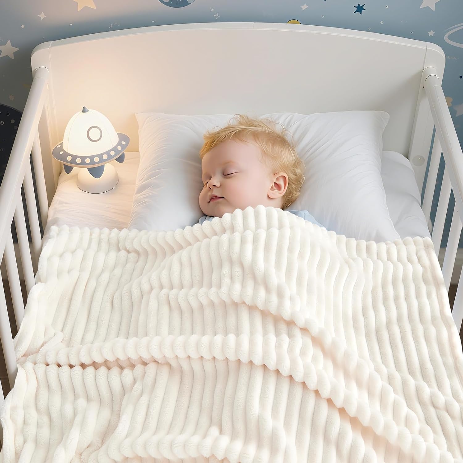 Soft Fleece Baby Blanket Ultra Cozy Baby Blankets for Boys Girls Warm and Lightweight Infant