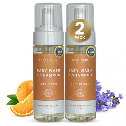 SoCal Suds & Company - Organic Foaming Baby Wash & Shampoo - Gentle Cleansing Newborn Body & Hair