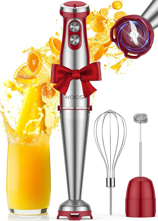 KOIOS Immersion Blender, 1000W Anti-scratch 3-in-1 Hand Blender, Upgraded 12 Speed Stainless Steel