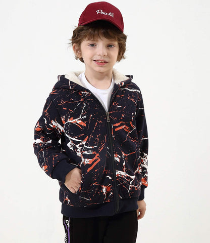 Bumeex Kids Boy's Girl's Sherpa Fleece Lined Jacket Spring Fall Winter Zip up Sweatshirt Hoodie 2-14Y(Toddler/Kid)