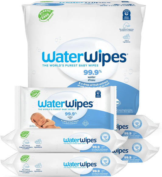 WaterWipes Sensitive+ Newborn & Baby Wipes, 3-In-1 Cleans, Cares, Protects, 99.9% Water, Unscented