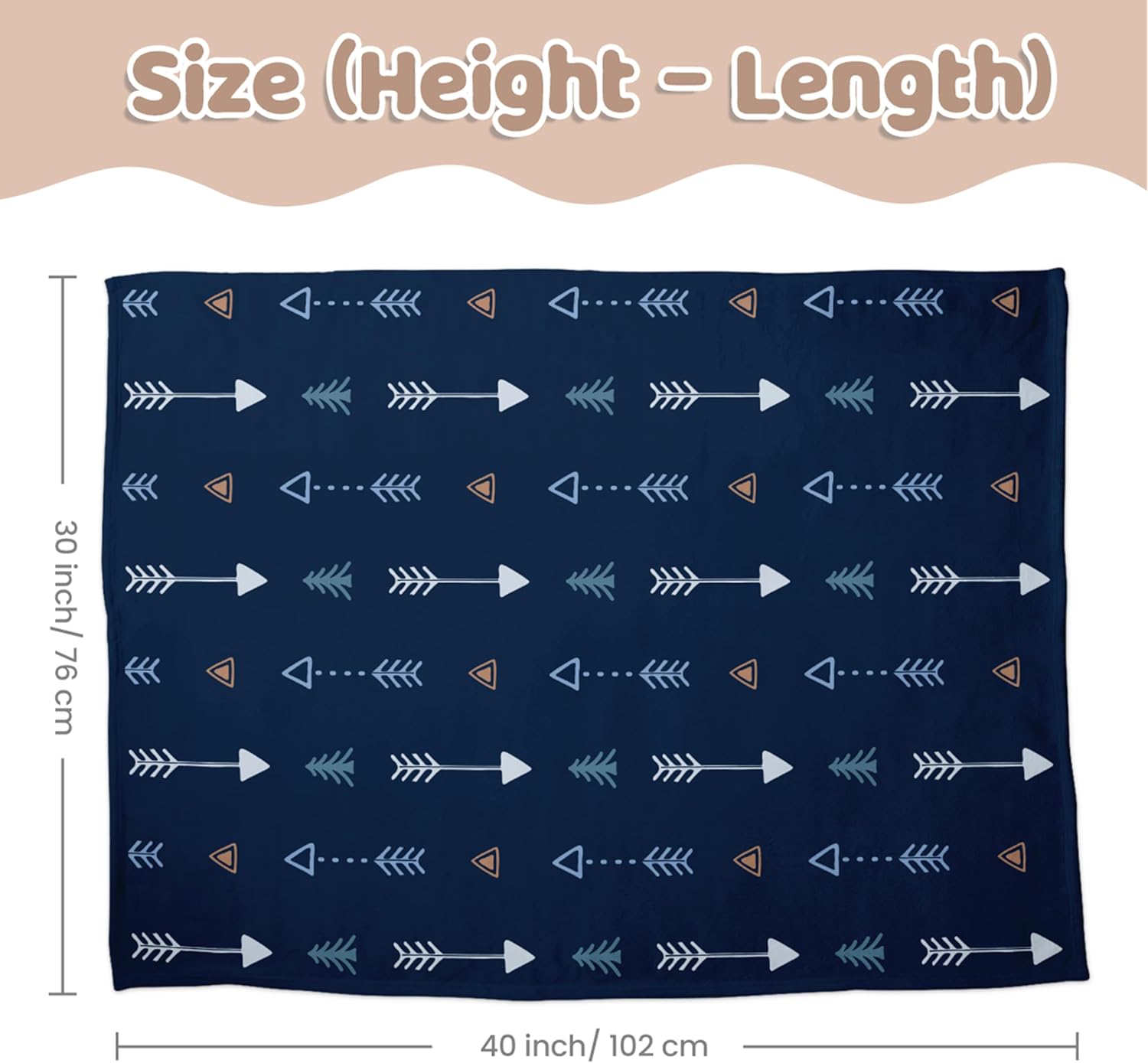 SANDJEST Kid Blanket for Boys with Double Layer Dotted Backing - Arrows Printed 30 x 40 Receiving