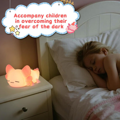 LOVERUIS Axolotl Kids Night Light Axolotls Gifts Night Lights for Kids Colorful Light with 1/3 Hours Timer Cute Nursery Night Lamp Girl Decoration Room