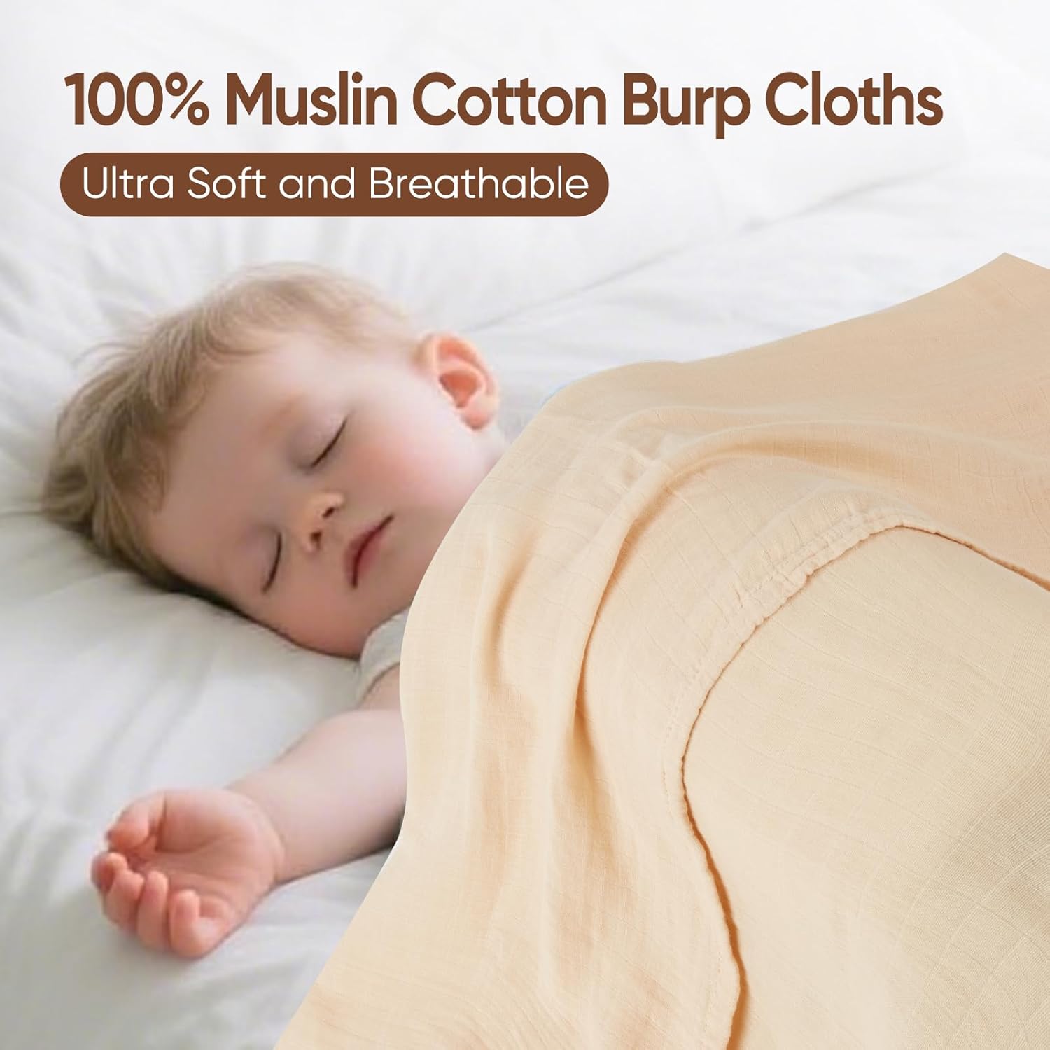 Muslin Swaddle Blankets, Nursery Receiving Blanket for Newborn, Baby Swaddle Wrap Soft Silky &