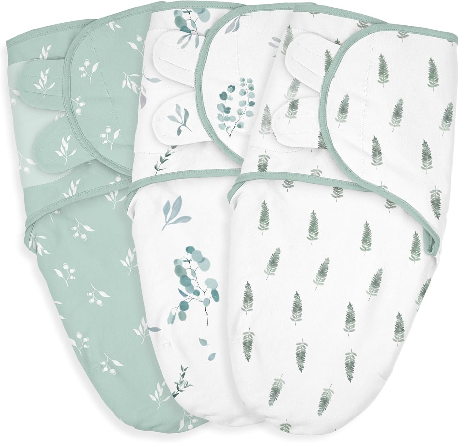 Baby Swaddle Sacks, 3-Pack Newborn Organic Cotton Swaddle Wrap, Adjustable Swaddling Blankets