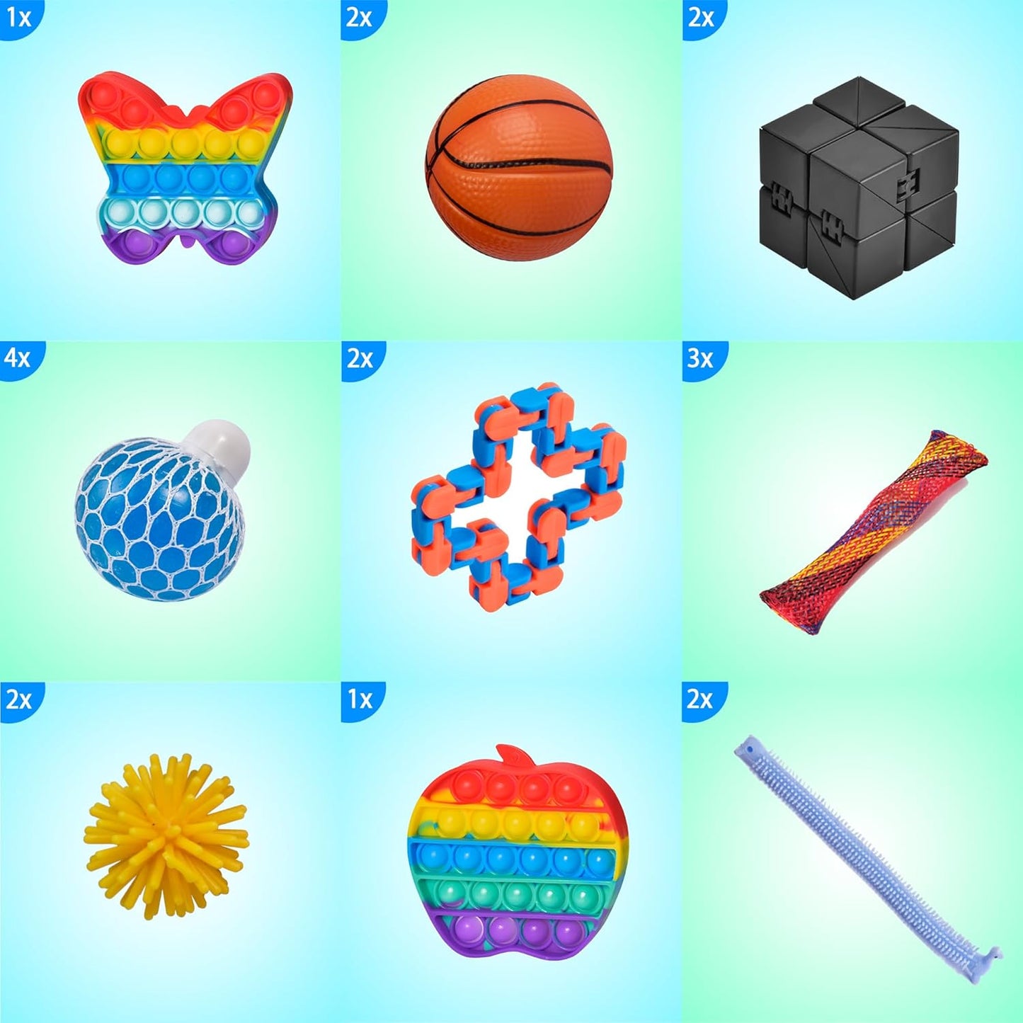 Ganowo Jumbo Easter Eggs Prefilled with 30pcs Fidget Toys,Easter egg Fillers,Basket Stuffers,Classroom Gifts, Egg Hunt Kids Toddler Boys Gifts Party Favors