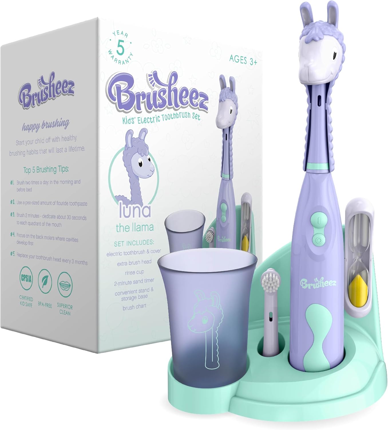 Brusheez Kids’ Electric Toothbrush Set - Safe & Effective for Ages 3+ - Parent Tested & Approved