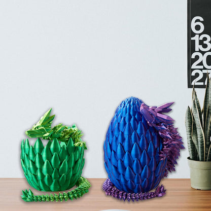 Easter Eggs 3D Printed Dragon Egg Dragon Eggs with Dragon Inside Fidget Toys Pendant Desk Decorative Easter Egg Fillers Easter Gifts for Boys Kids Home Office Decor (Silk Red)