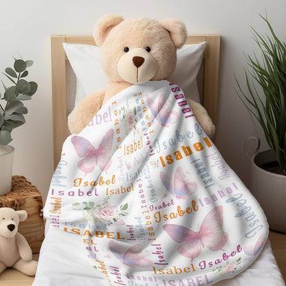 Ship Next Day, Personalized Baby Blanket - Printed in USA, Custom Baby Blanket with Name
