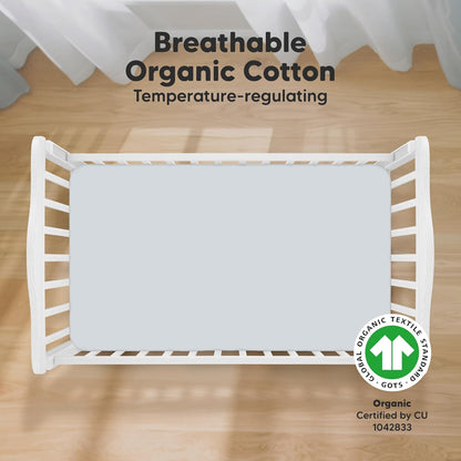 KeaBabies 2-Pack Organic Crib Sheets for Boys, Girls - 52x28 Fitted Crib Mattress Sheet Neutral