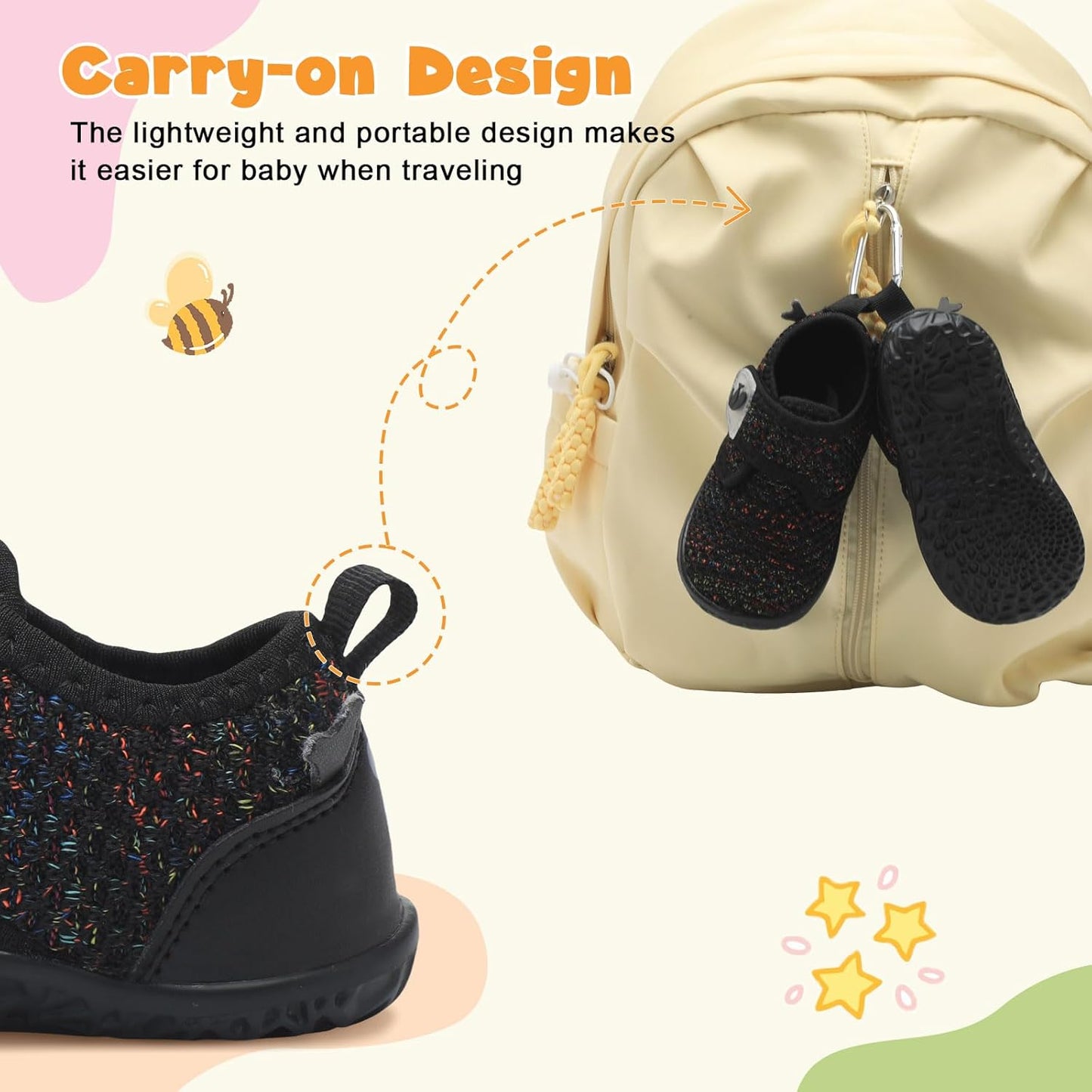 FEETCITY Baby Walking Shoes Barefoot Baby Shoes Infant Sneakers Newborn Crib Shoe Lightweight Flexible Slip On Shoe