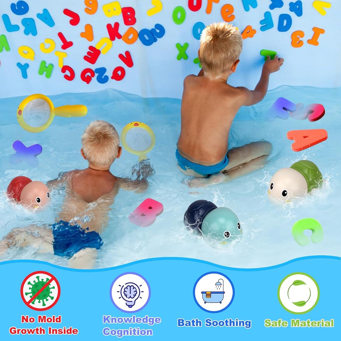 Bath Toys Kids Age 1-3 - Foam Bath Letters And Numbers Abc Alphabet Learning Toys Bathtub Toys