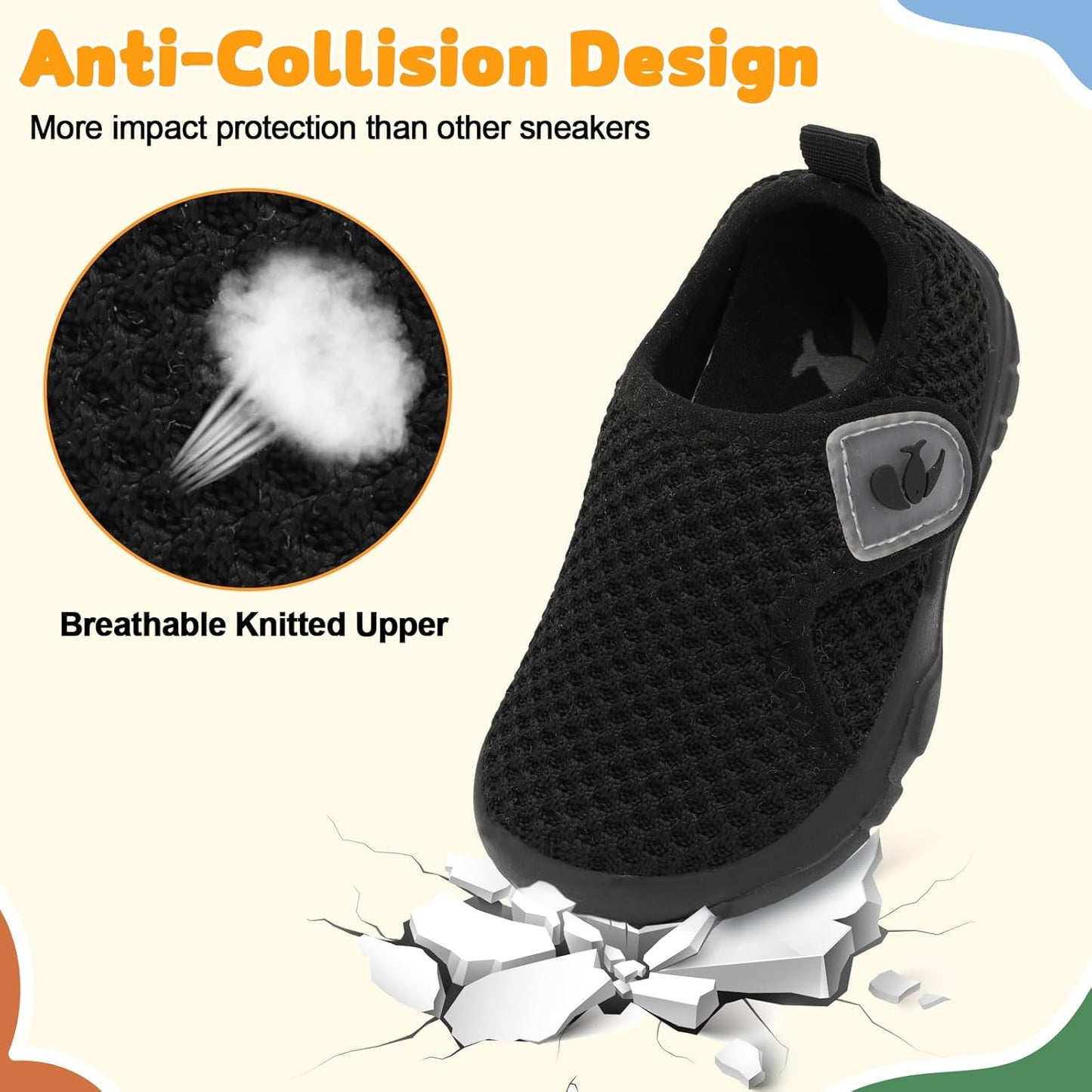 FEETCITY Baby Shoes Boys Girls First Walking Shoes Infant Sneakers Lightweight Slip On Shoe