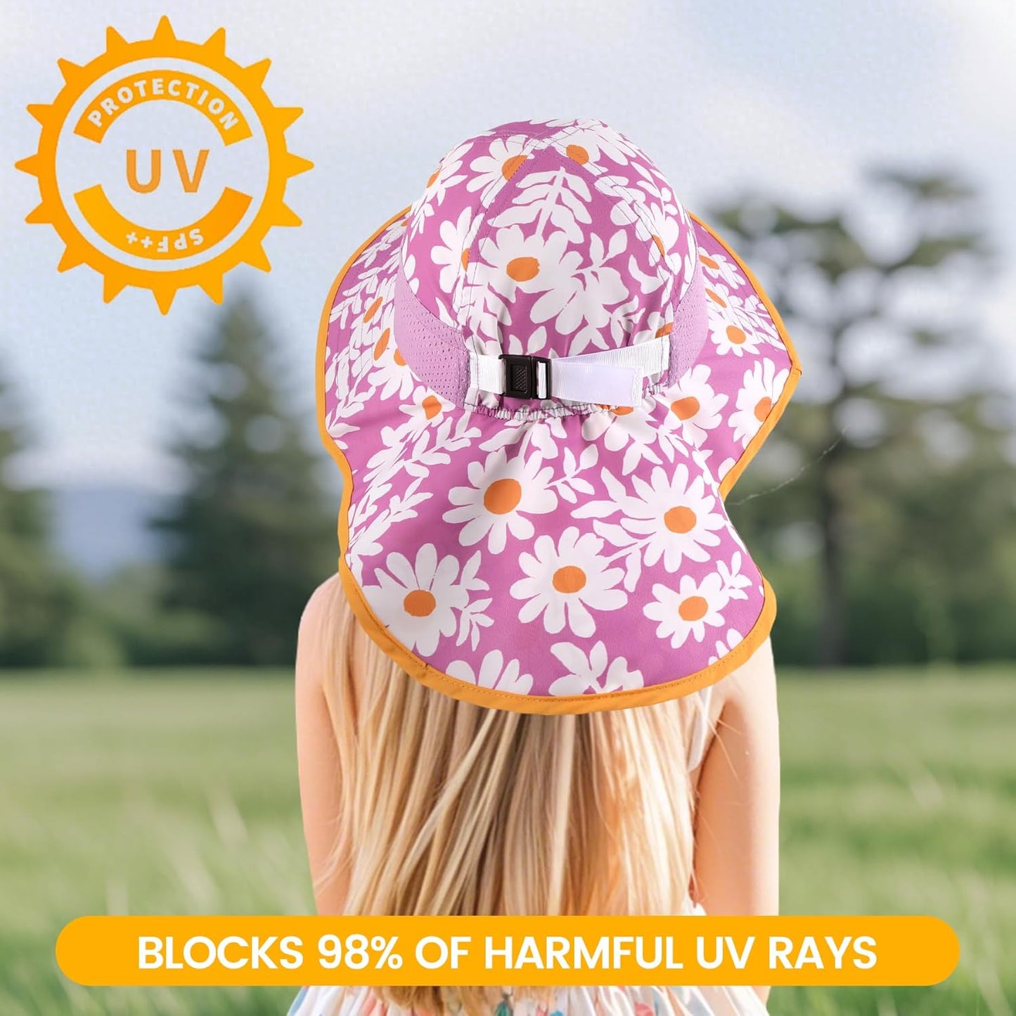 Baby Sun Hat with Neck Flap for Sun Protection Toddler Beach Hat UPF 50+ Outdoors 0-6 Years Boys Girls