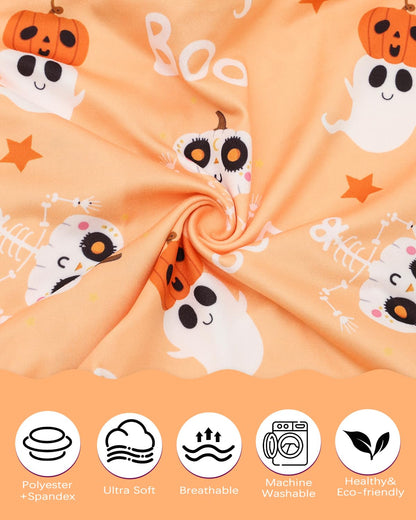 ALVABABY Toddler Pillowcases Stretchy Soft Kids Pillow Cover 2 Pack Fit 13"x 18" or 12"x16" Envelope for Girl Boy Sleepy Travel Halloween 2TPE35A