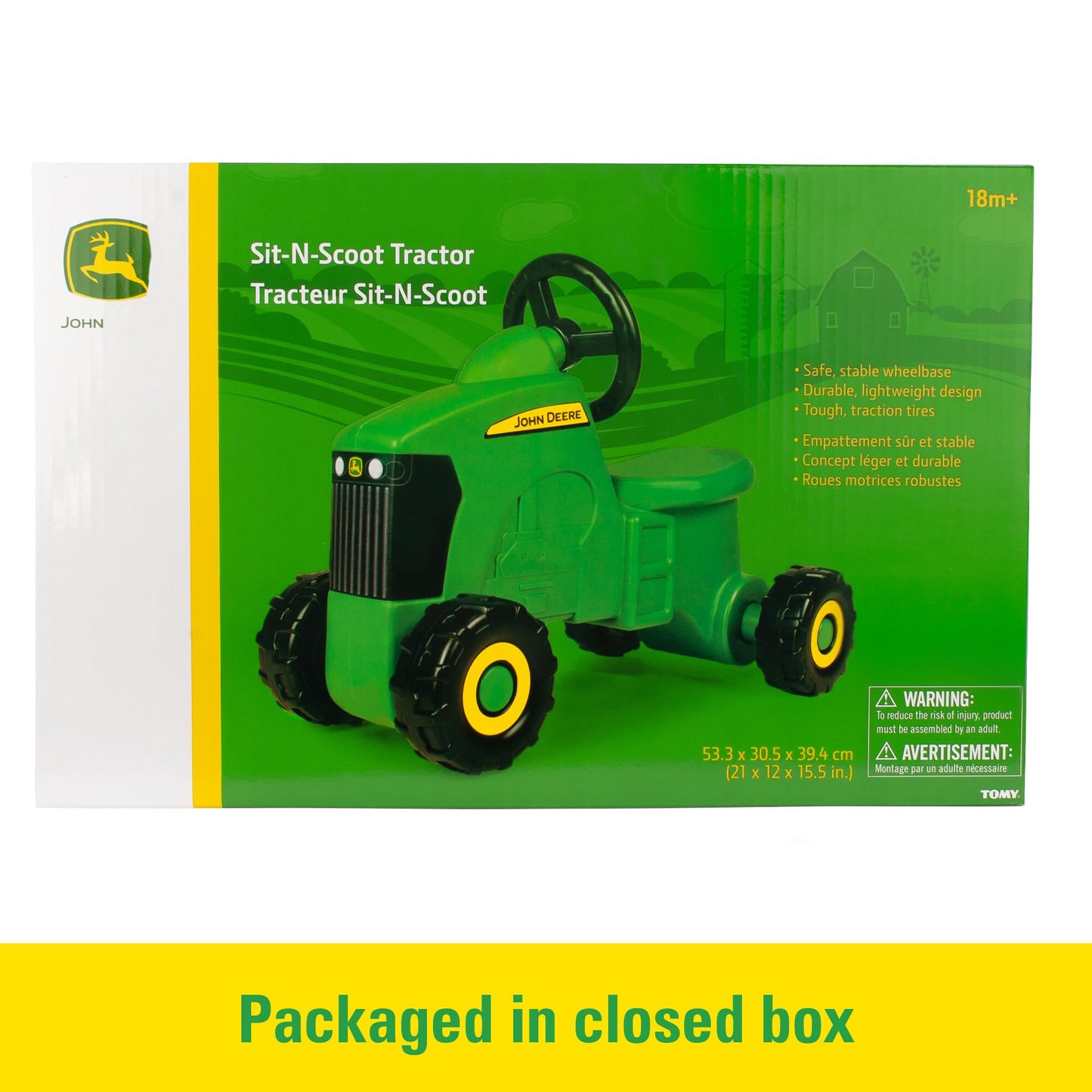 John Deere Ride On Toys Sit 'N Scoot Activity Tractor for Kids Ages 18 Months and Up, Green