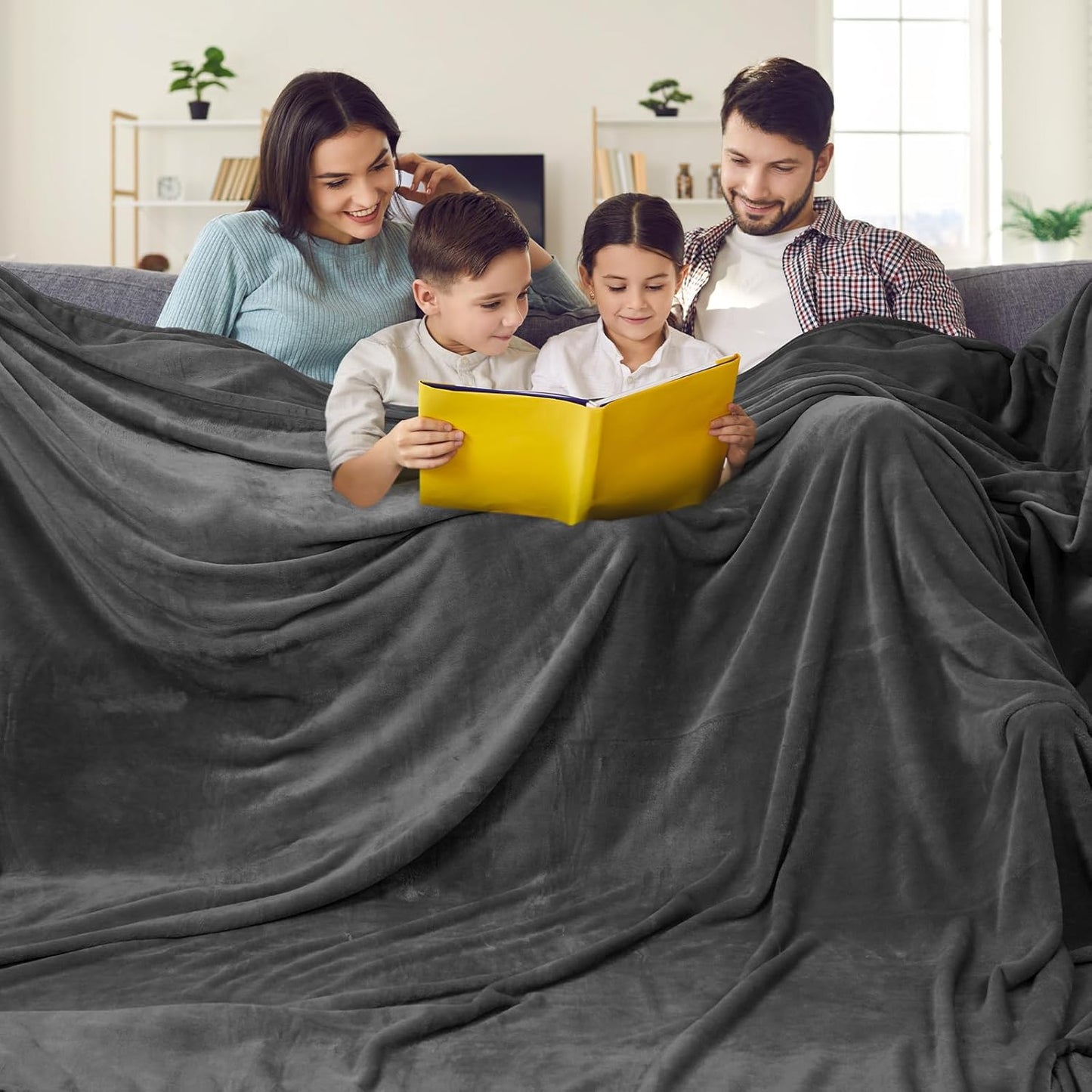 PHF Oversized King Fleece Blanket 120"x120", No Shed No Pilling Big Soft Blanket, Extra Large 10'x