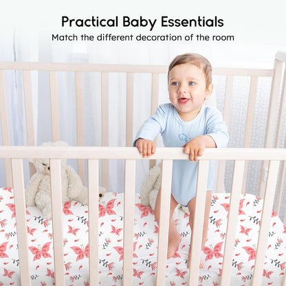 Yoofoss Baby Crib Sheets for Boys Girls, Fitted Crib Sheet 2 Pack for Standard Crib and Toddler