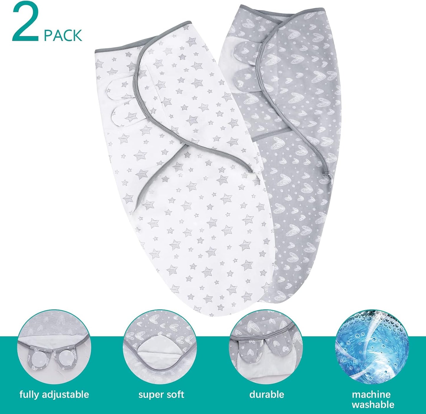 Biloban Baby Swaddles 0-3 Months for Boy & Girl, Cotton Swaddle Blanket, Newborn Essentials, Lovely