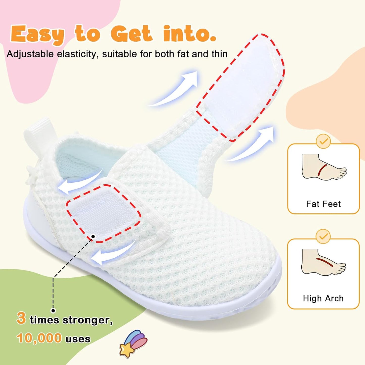 FEETCITY Baby Walking Shoes Barefoot Baby Shoes Infant Sneakers Newborn Crib Shoe Lightweight Flexible Slip On Shoe
