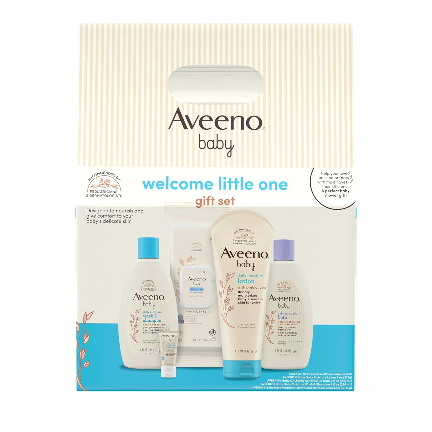 Aveeno Baby Welcome Little One Gift Set, Baby Skincare Set with Nourishing Baby Body Wash &