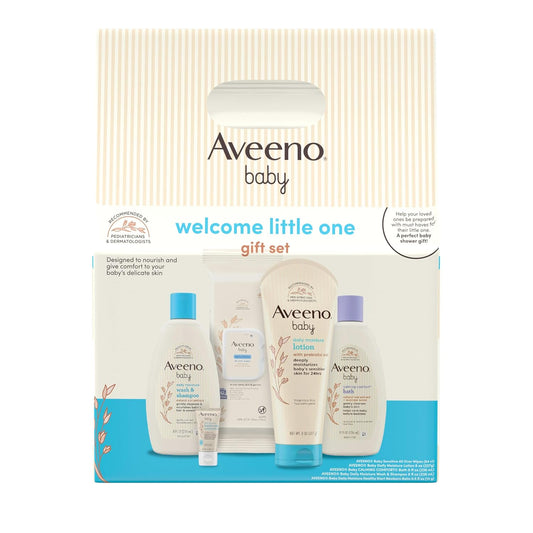 Aveeno Baby Welcome Little One Gift Set, Baby Skincare Set with Nourishing Baby Body Wash &